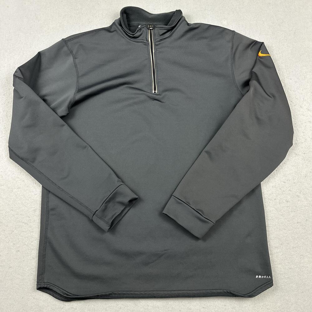 Nike Dri-FIT Pullover Men Large Black 1/4 Zip Long Sleeve Training Running L